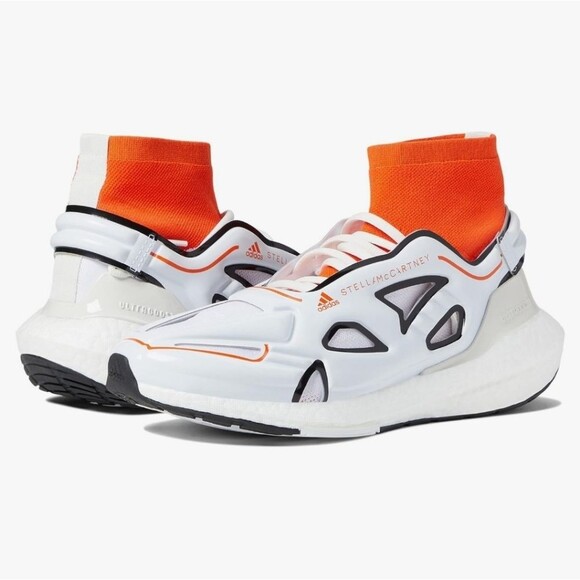 Adidas by Stella McCartney Shoes - NWOT Adidas X Stella McCartney Ultraboost 22 White/Orange Running Shoes Size 8.5